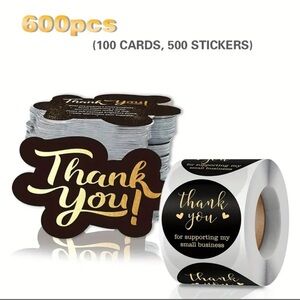 Thank You Cards and Stickers Set